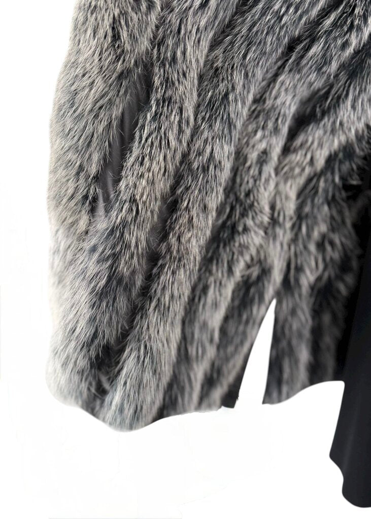 Diomi Fox Fur Reversible Coat with Hood