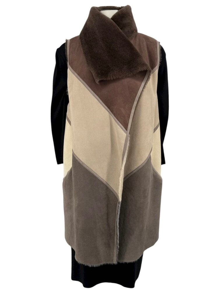 Lafayette 148 Brown Patch Vest