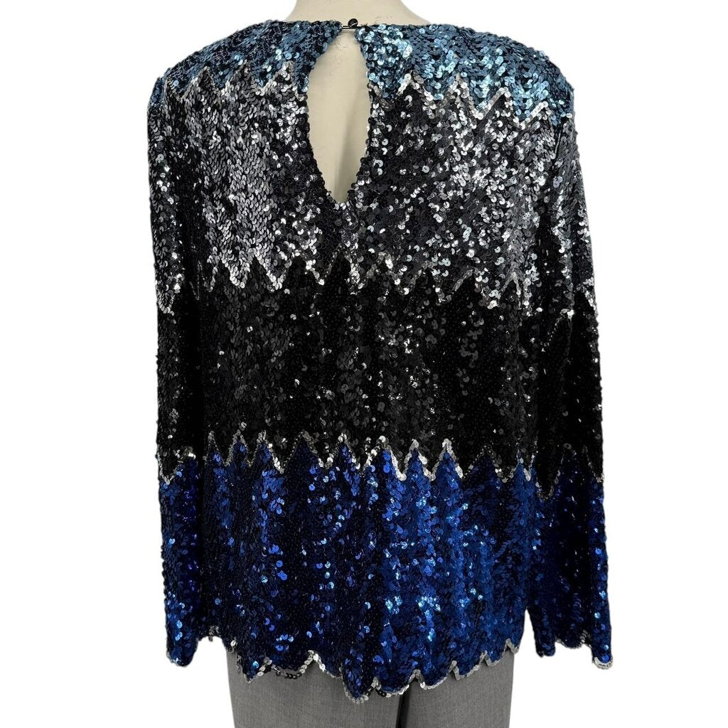 Blue Sparkle Top Long Slv\KA5