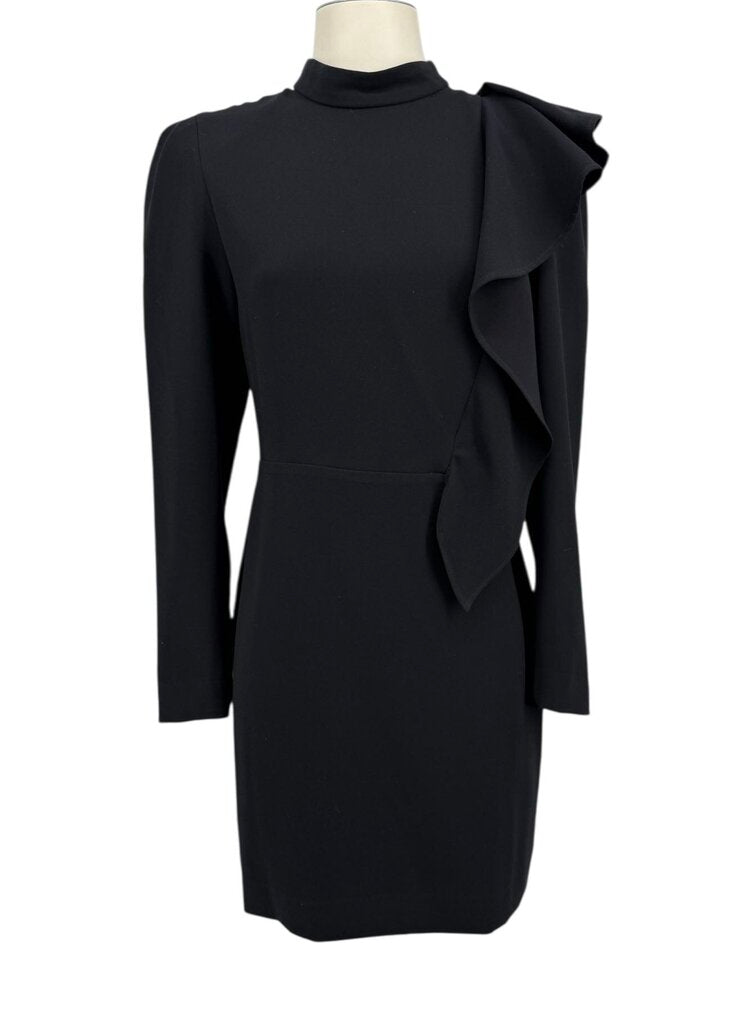 Business Blk Long Slv Ruffle