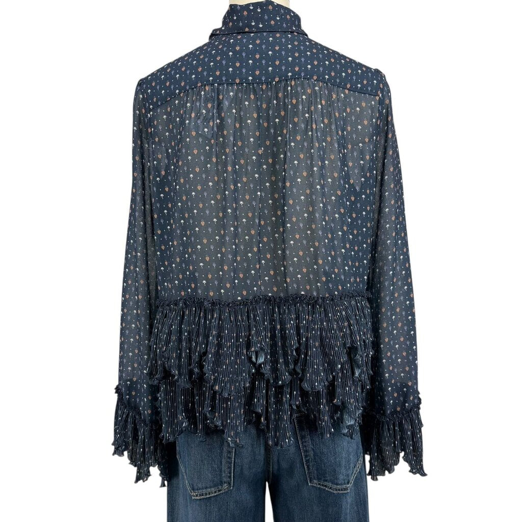 Sheer Bow Long Sleeve Top