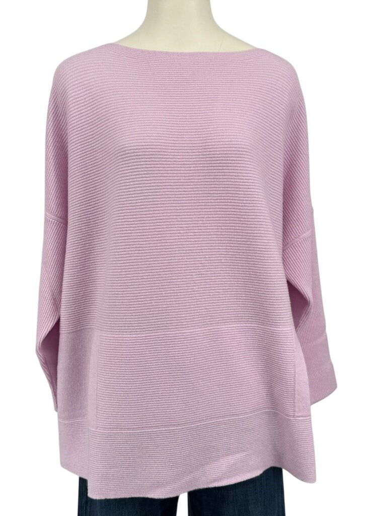 Lafayette Ribbed Boat Neck Purple Sweater