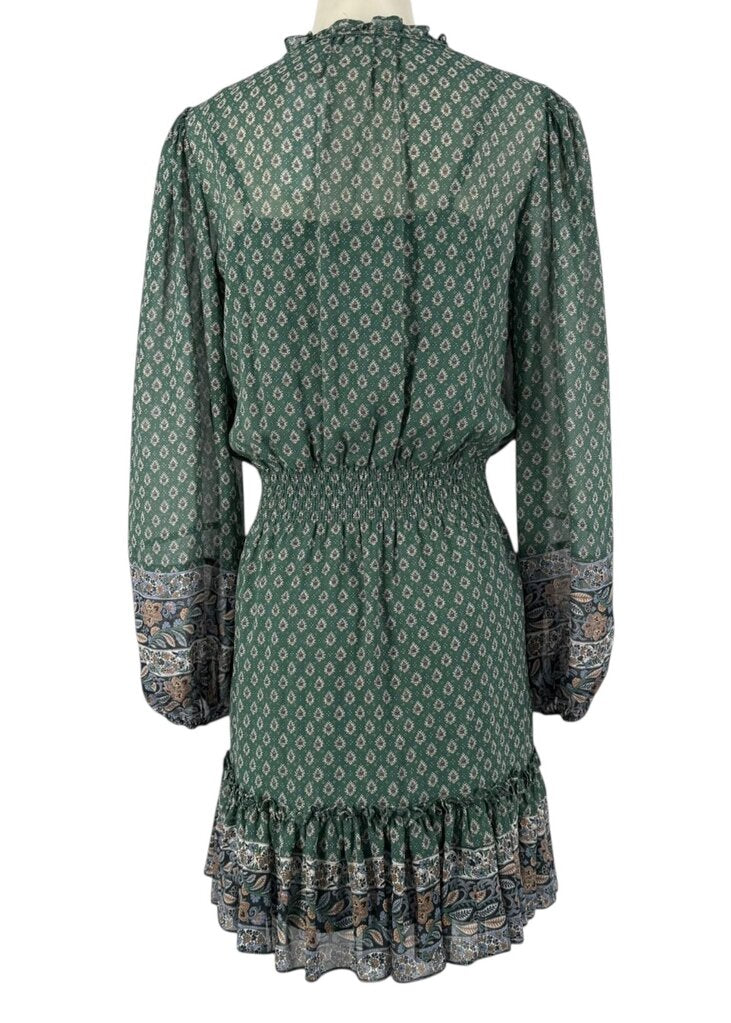 Veronica Beard Teal Sinched Waist Dress