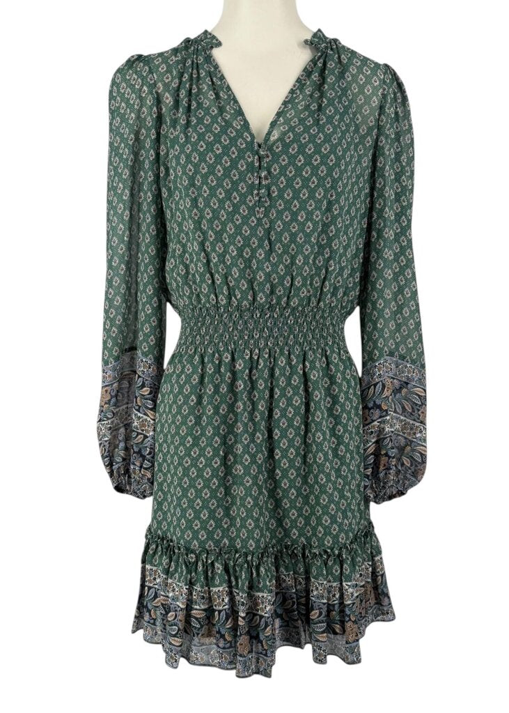 Veronica Beard Teal Sinched Waist Dress