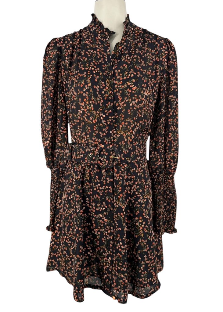 Nicholas Floral Long Sleeve Dress with Belt