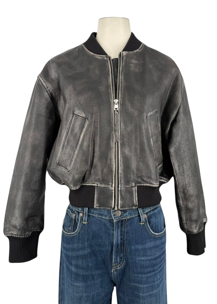 Distressed Bomber Jacket