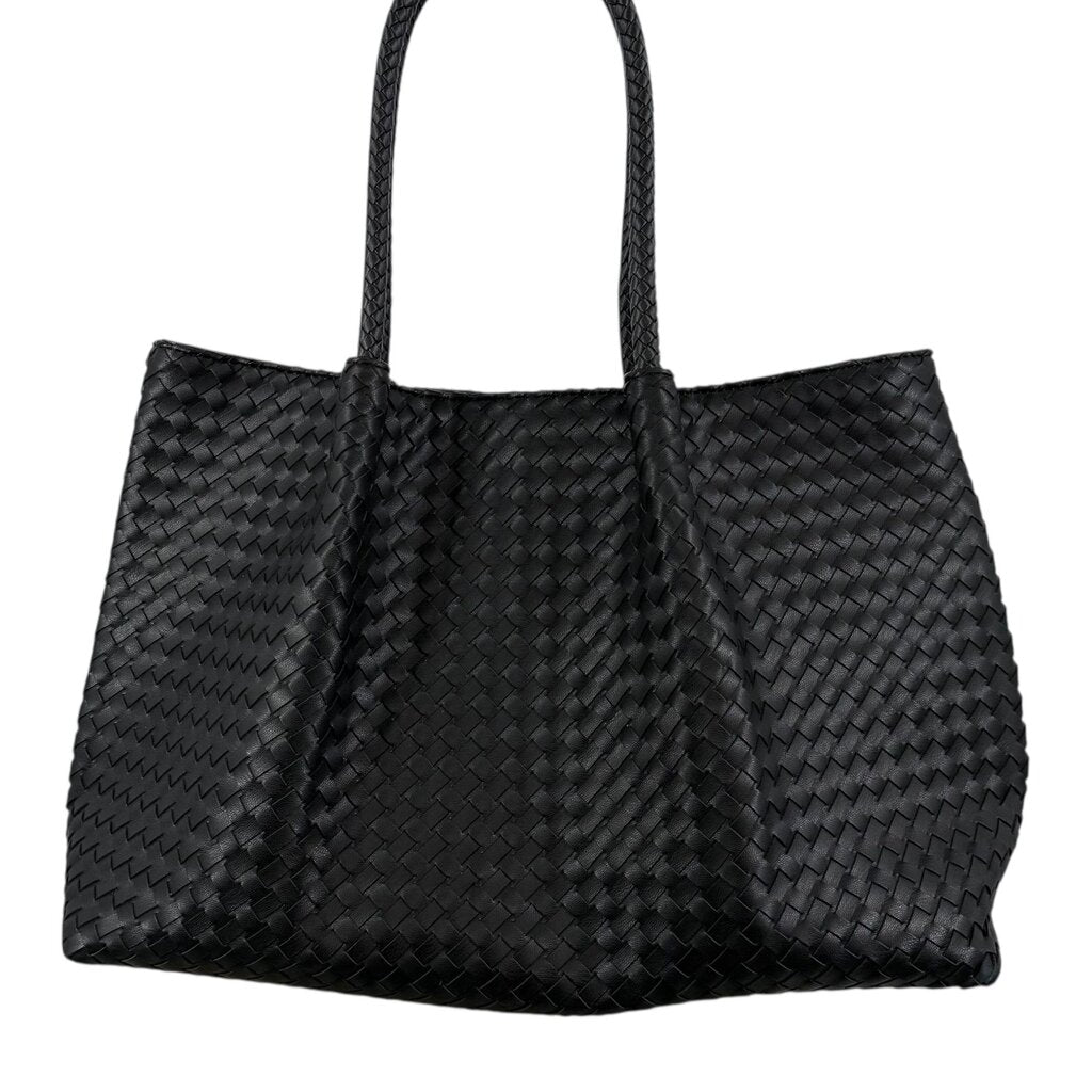 Woven Vegan Leather Tote