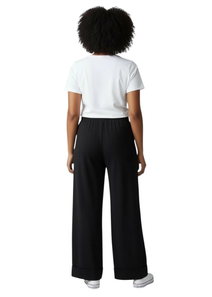 Wide Leg Cuffed Pants