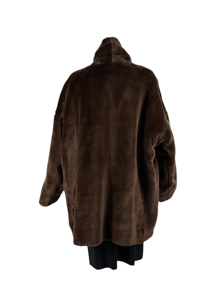 Reversible Geometric Fur Coat