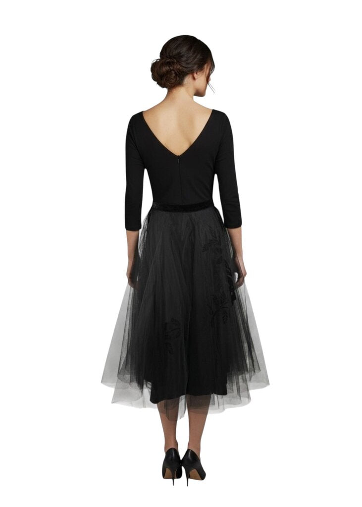 Vintage Floral Tulle Maxi Skirt