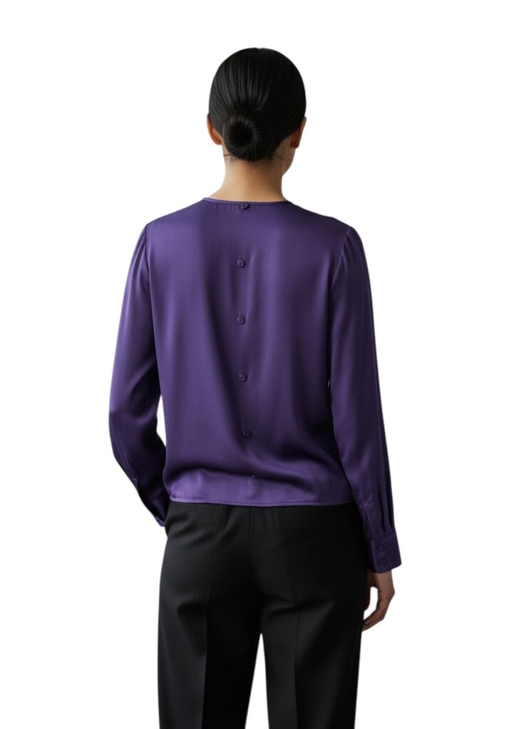 Vintage Button Back Silk Blouse