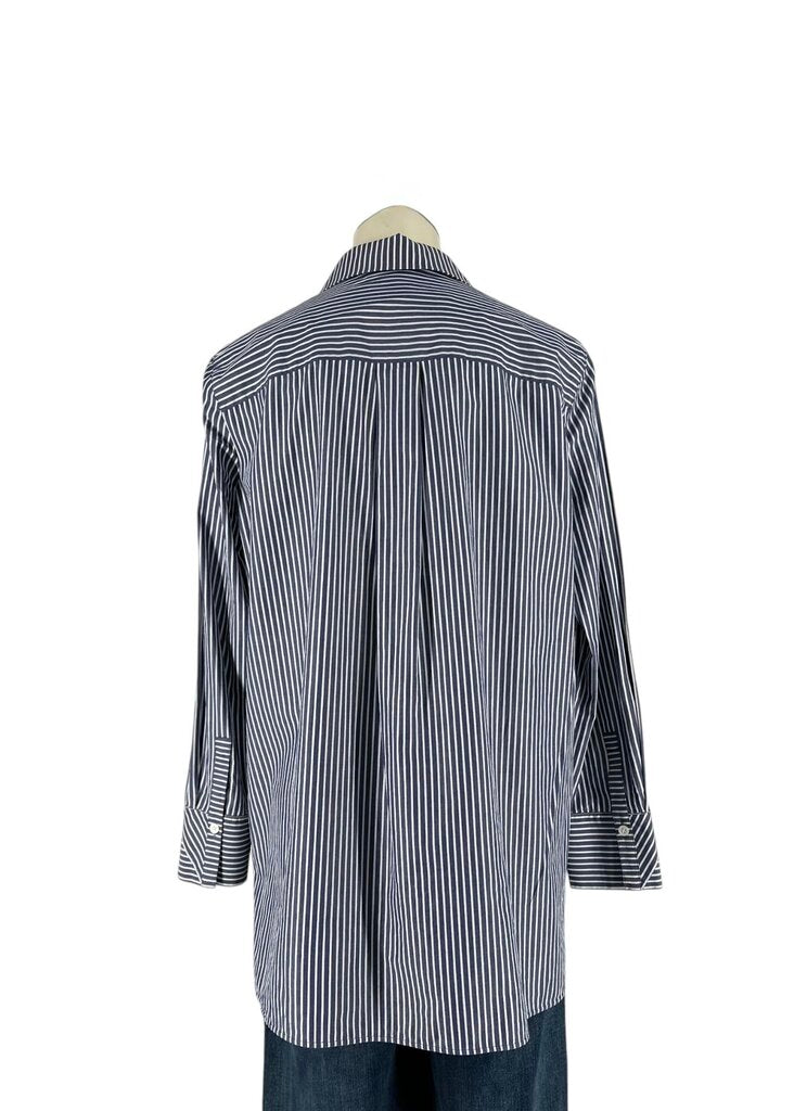 Blue Stripe V Neck Top