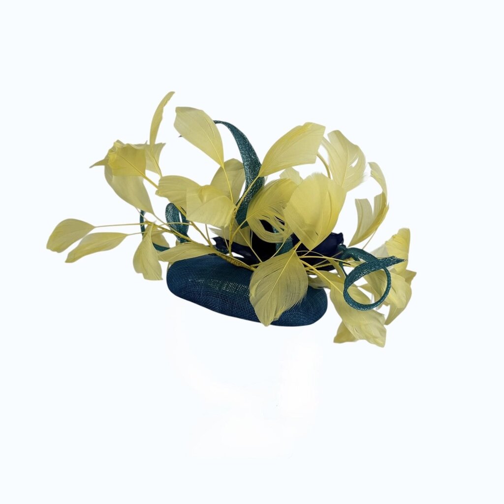 Fascinator Teal Yellow