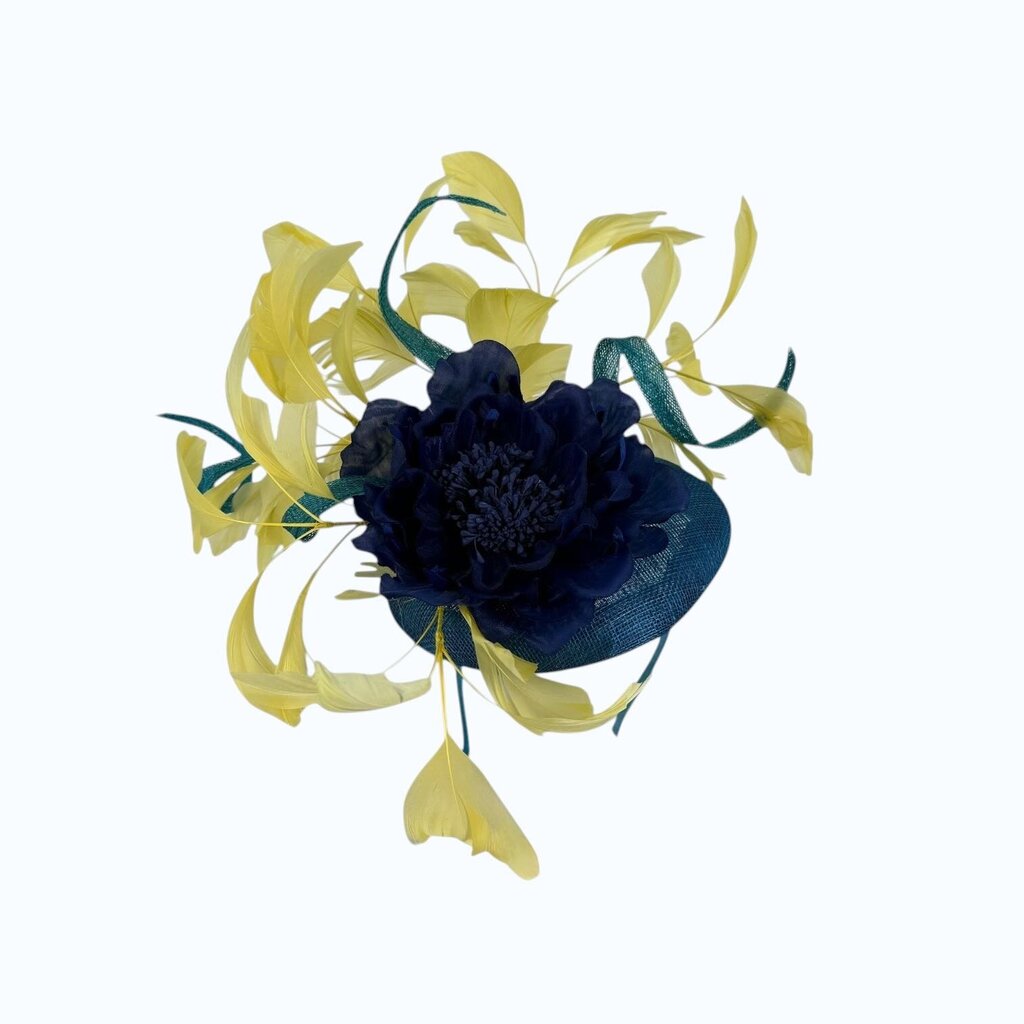 Feathered Flower Pillbox Fascinator