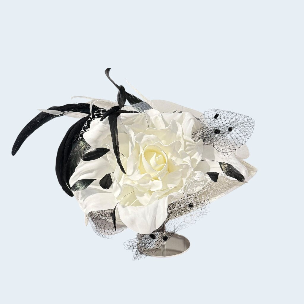 Black & White Floral Hat