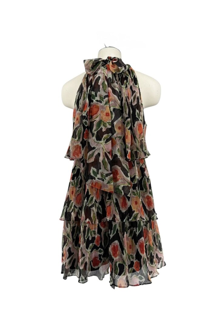 En Saison Floral Blk/Rd Tiered Romper