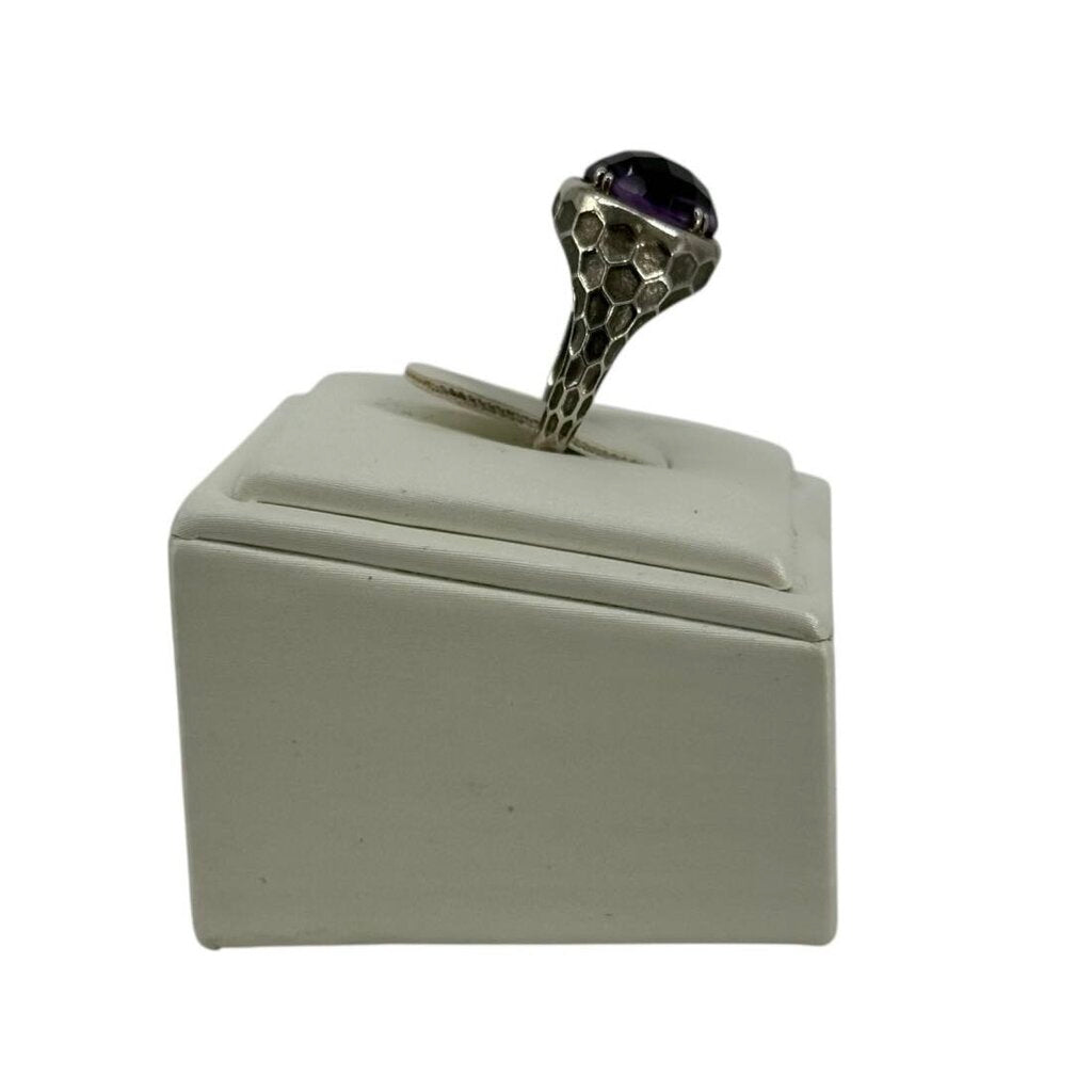 Designer Eli Signed Fred Mak Honeycomb Amethyst Ring – SL925