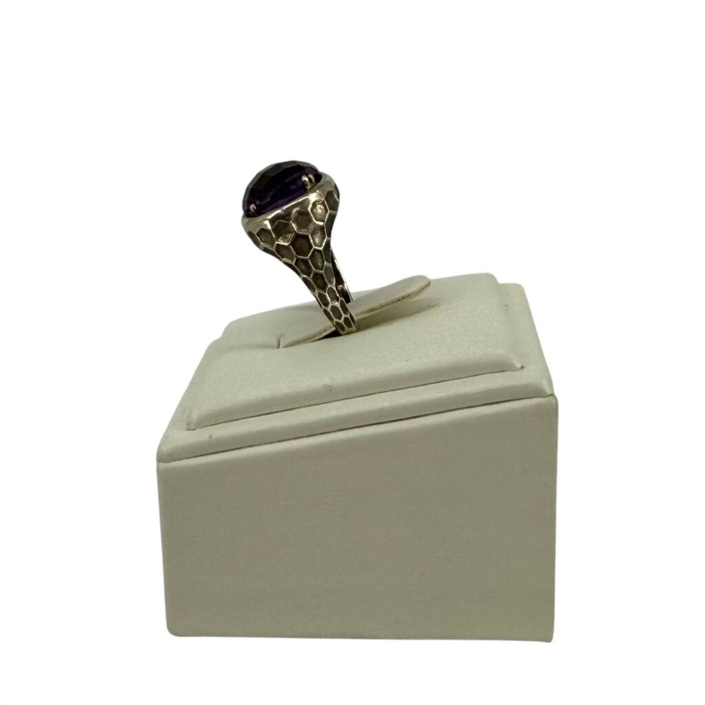 Designer Eli Signed Fred Mak Honeycomb Amethyst Ring – SL925