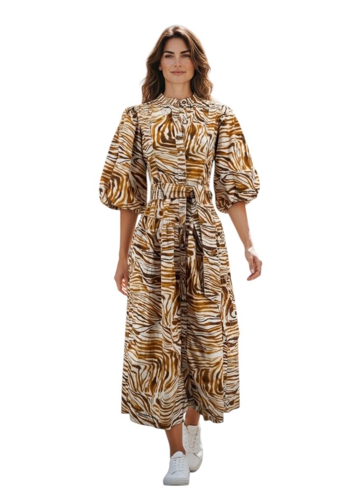 Love The Label Tie Die Cowboy Brown Tie Waist