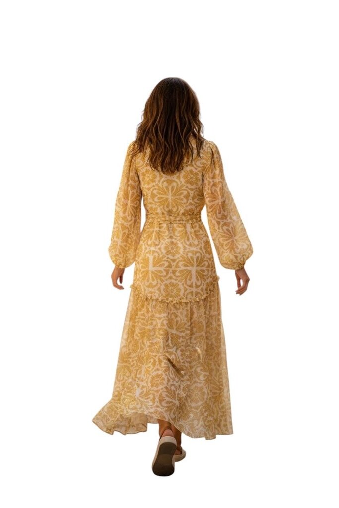 Anthro Hutch V Neck Yellow Wrap Dress