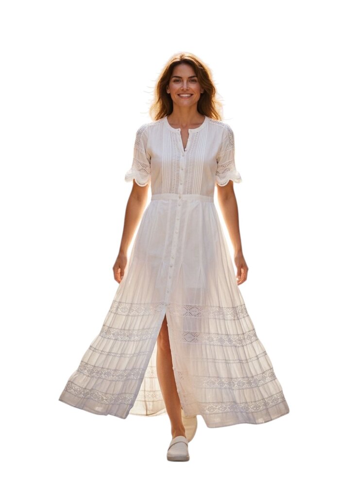 LoveShackFancy Lace Button Up Maxi Dress