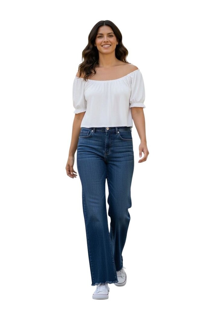 Raw Hem Slim Leg Jeans