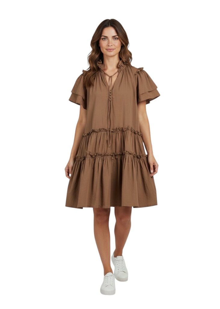 Merritt Tiered V Neck A-Line Dress