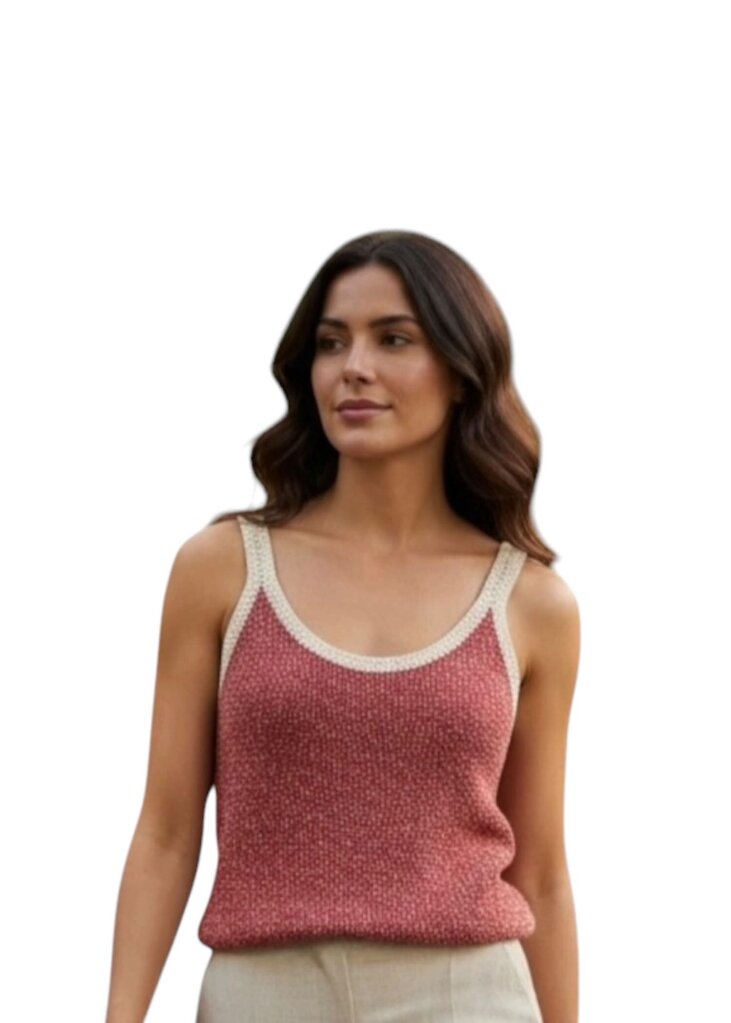 V Neck Spaghetti Strap Red Stripe Sweater