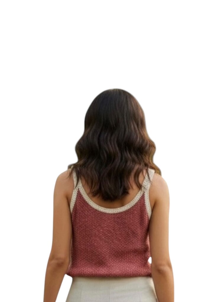 V Neck Spaghetti Strap Red Stripe Sweater