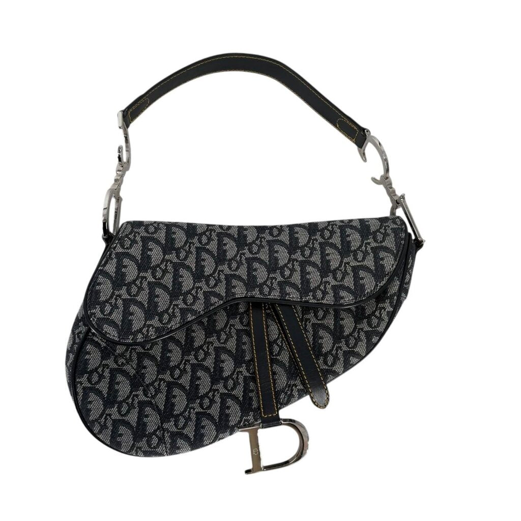 Oblique Logo Canvas Saddle Bag