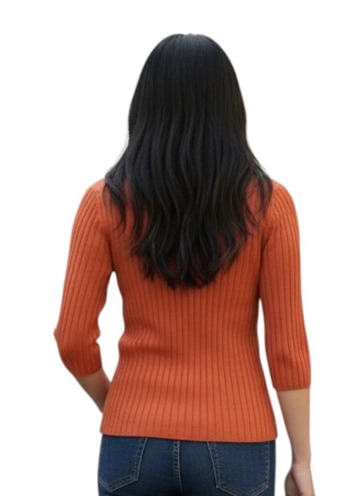 Lafayette 148 Polo Button Placket Ribbed Knit Pullover