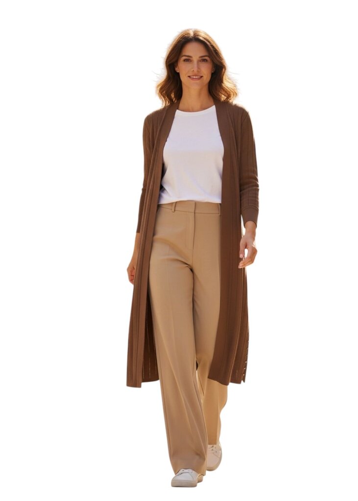 Elegant Open Front Studded Cardigan Duster Sweater/DB6