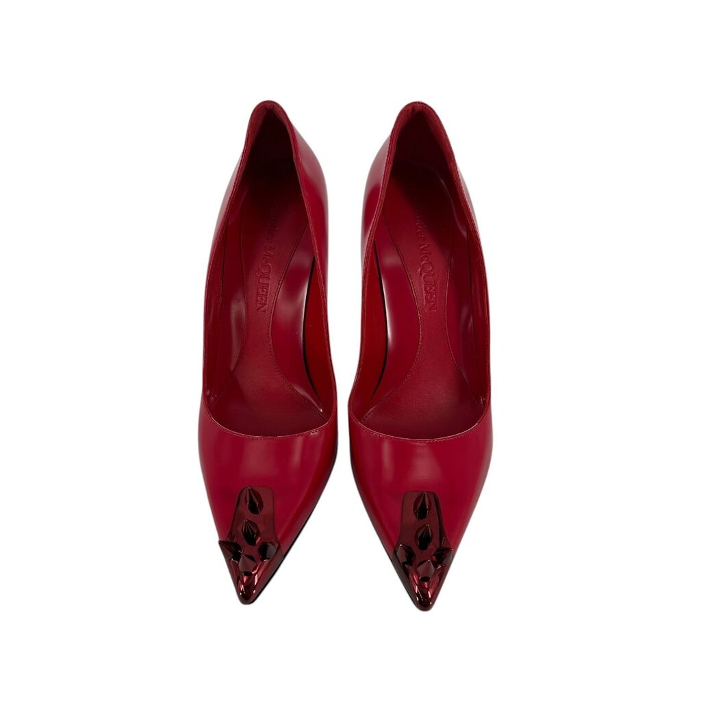 Alexander McQueen Leather Stud Pointed Toe Pump