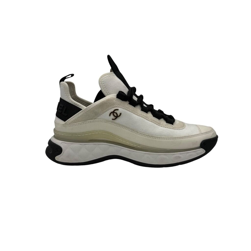 Chanel Rev Velvet Mixed Material Low Top Trainer Sneaker