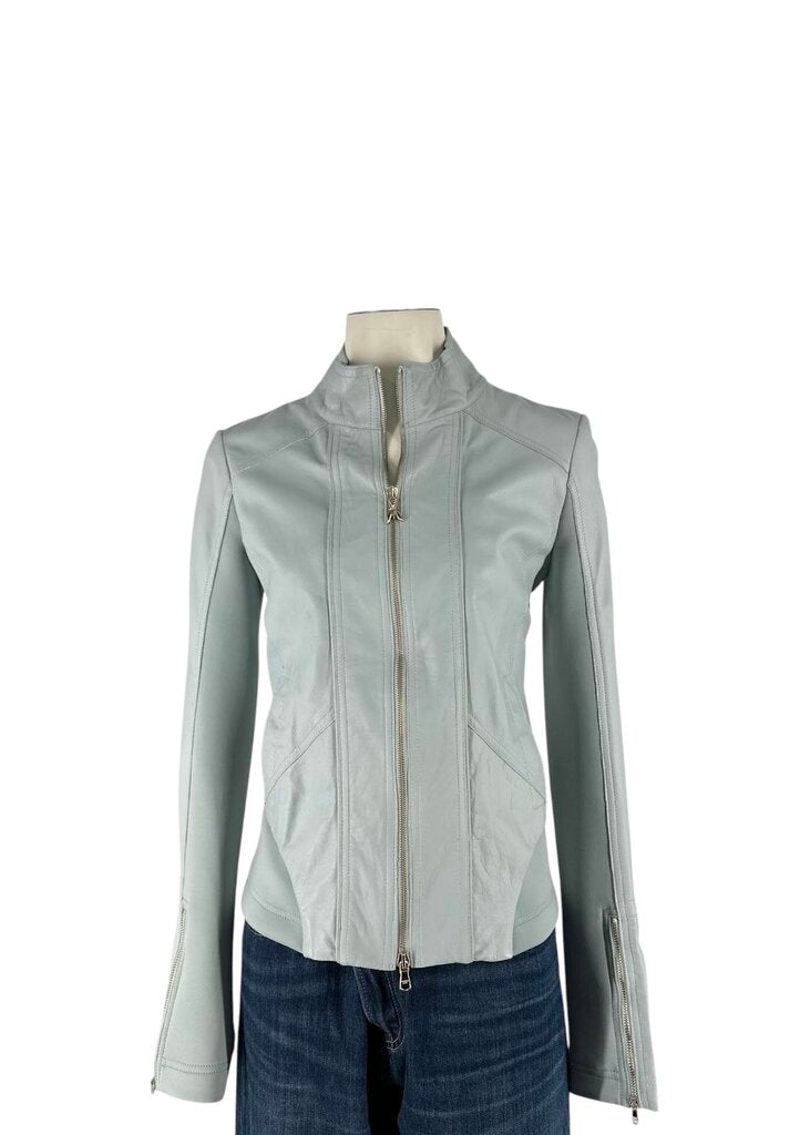 Patrizia Pepe Firenze Leather Moto Zip Front Biker Jacket
