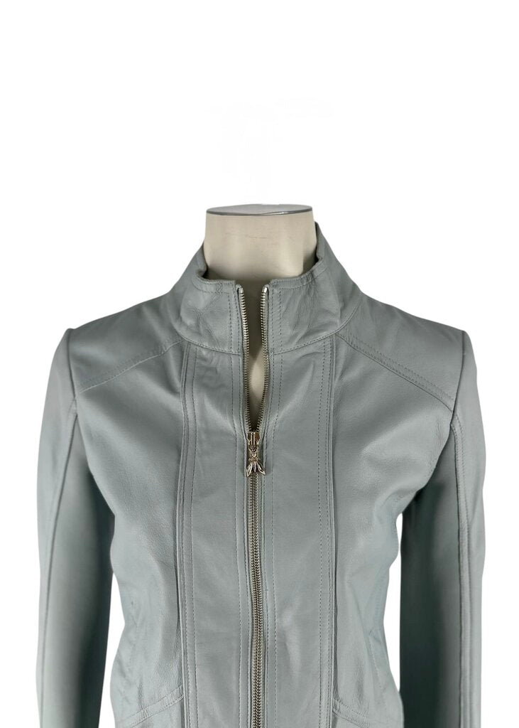 Patrizia Pepe Firenze Leather Moto Zip Front Biker Jacket