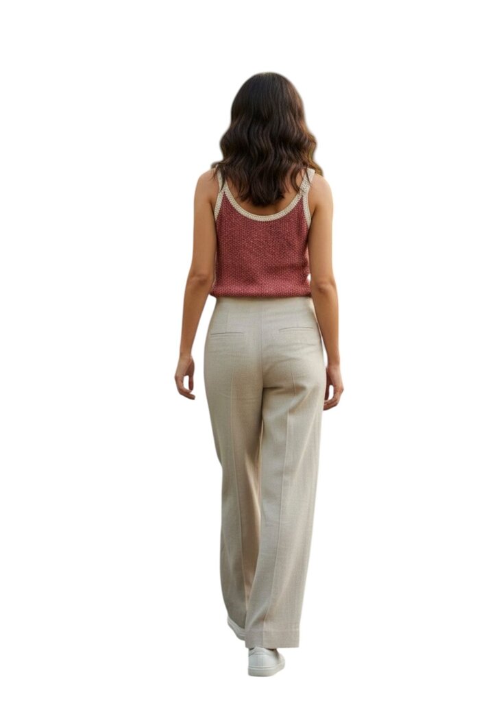 Komi Linen Blend Wide-Leg Pants