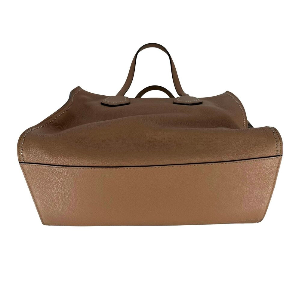 Ramble Pebbled Calfskin Leather Studded Tote Bag