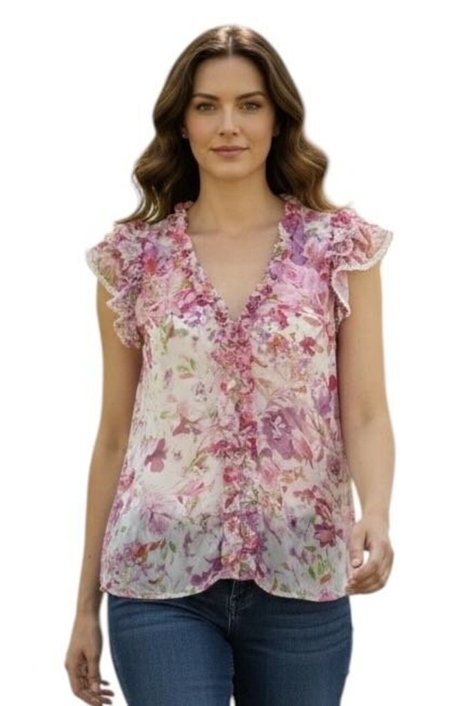 Generation Love Floral Sleeveless Ruffle