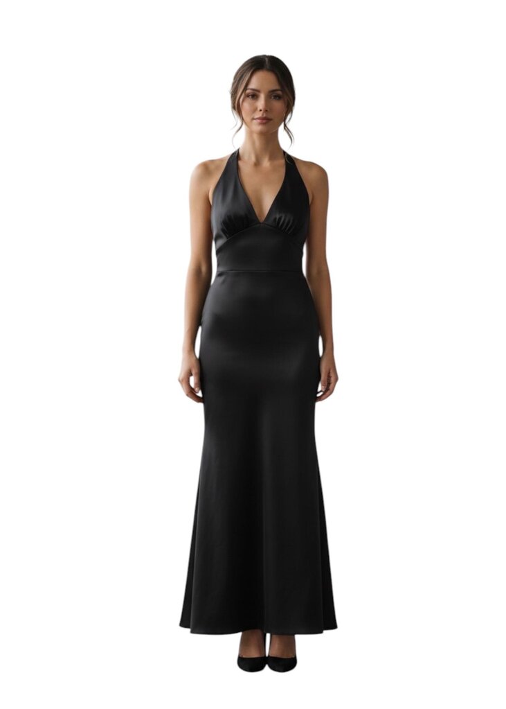 Carmen Marc Valvo Floor Length Formal with Halter & Low Back
