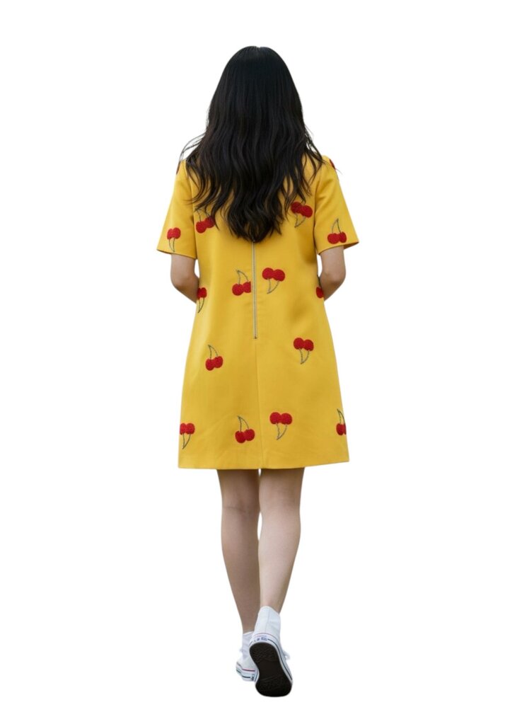 Beaded Cherry Midi Dress