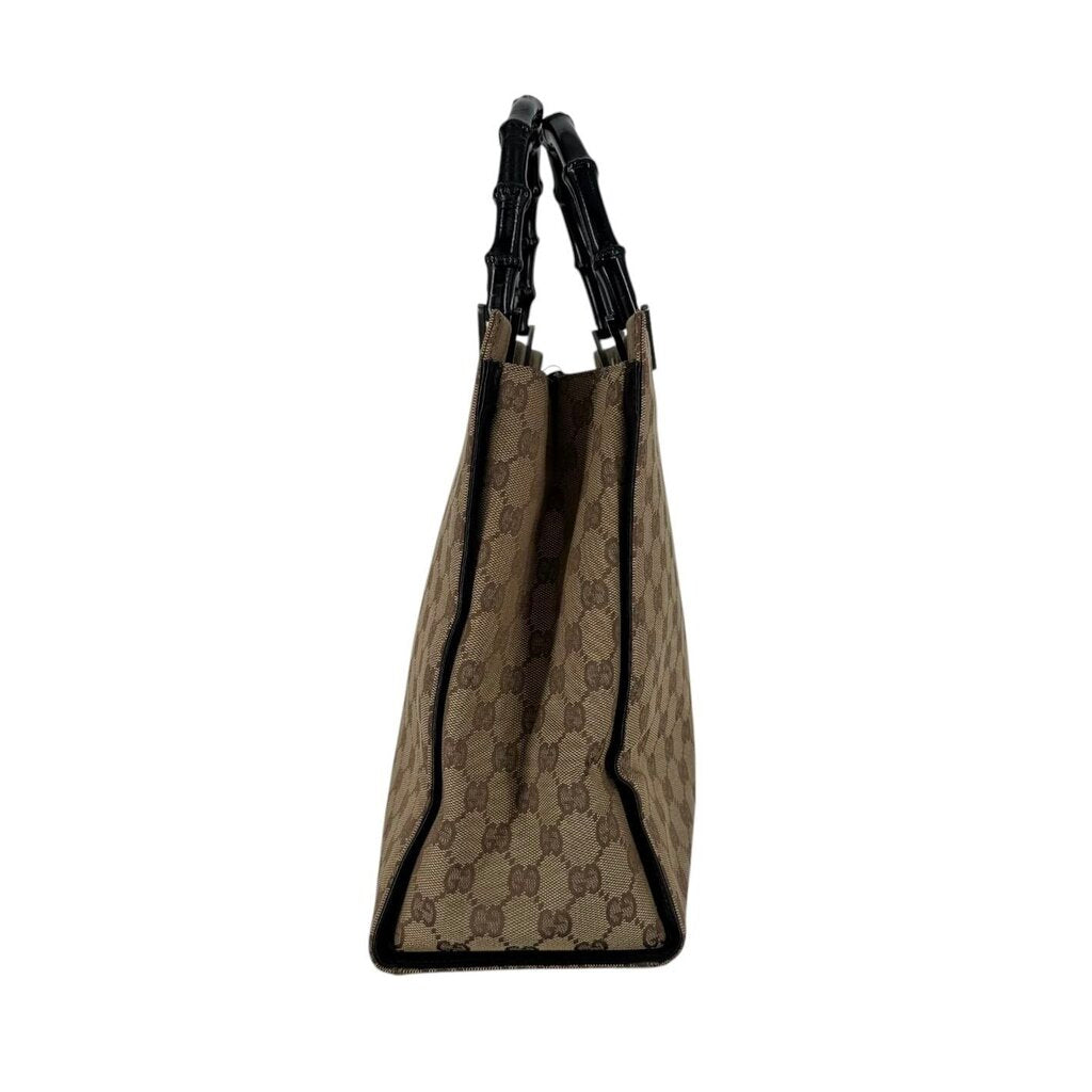 Gucci Canvas Top Handle Bamboo Designer Bag
