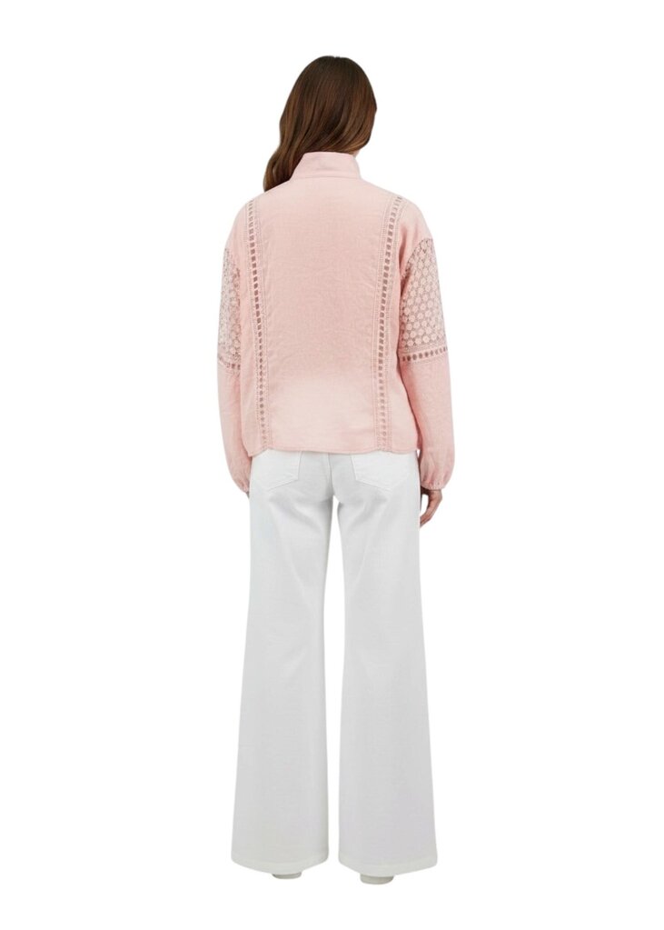 Tuckernuck Pink Lace Long Sleeve Top
