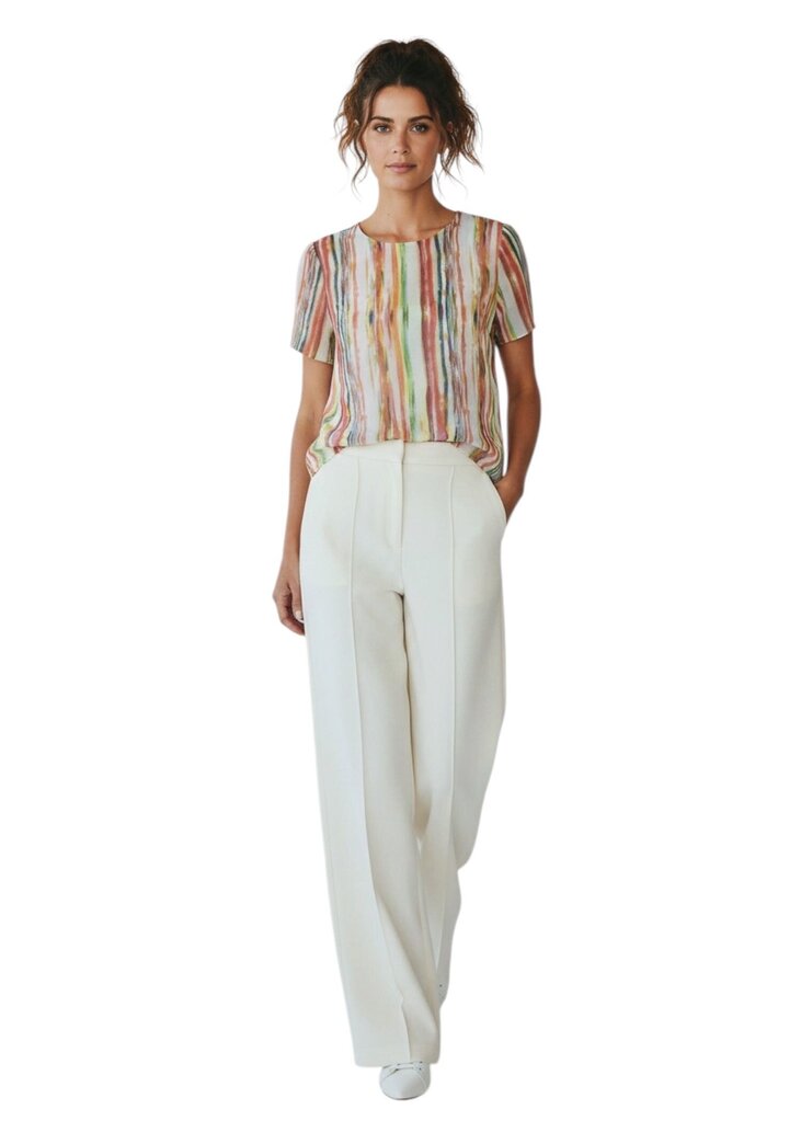 Silk Abstract Stripe Blouse 428 / GC6