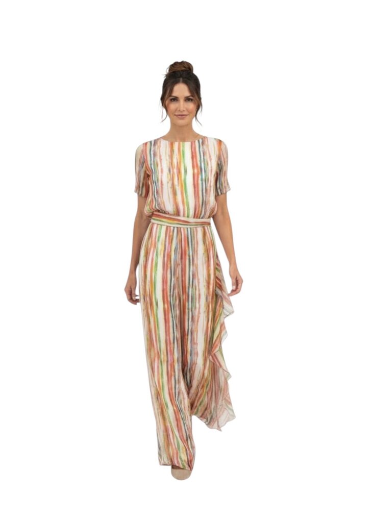 Draped Asym Stripe Flare 895 / GC6