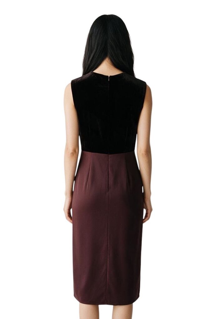 Reiss Brown Velvet Mid-Length Dress