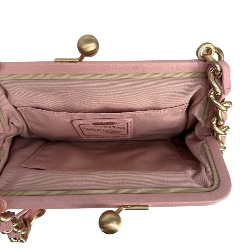 Rare Pink Pearl Leather Clutch