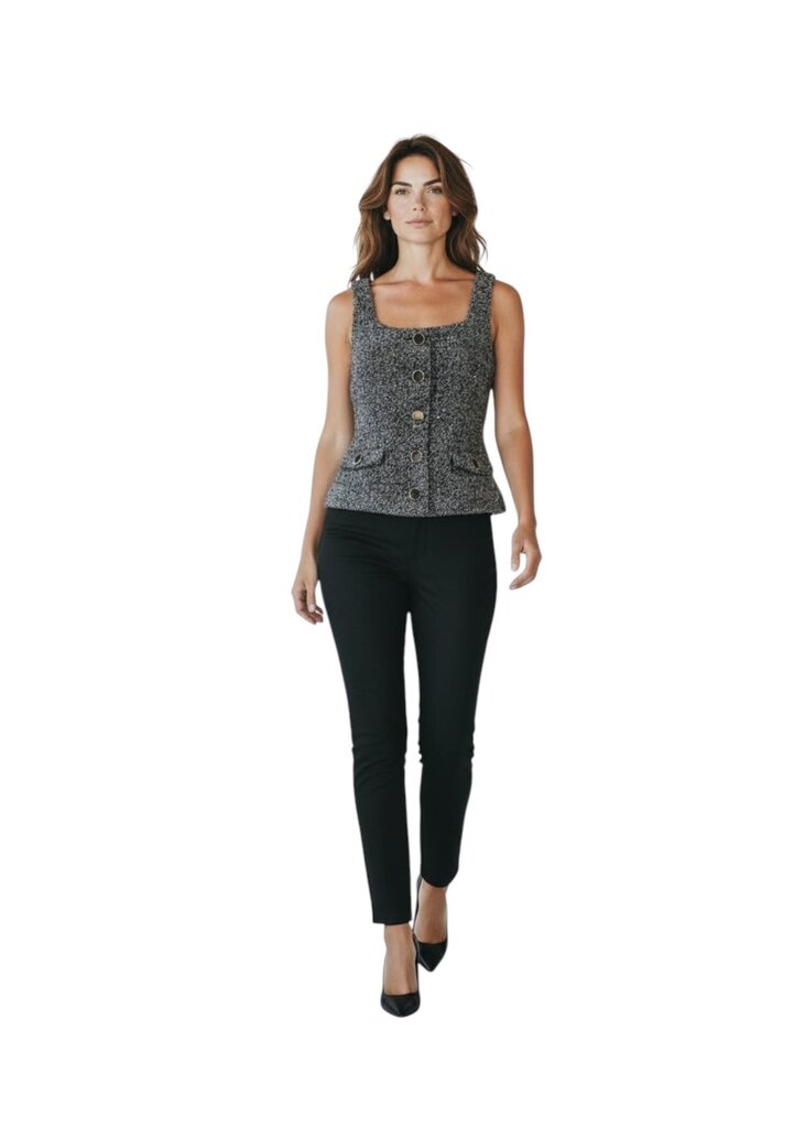 Georgia Scoop Tweed Vest / HA6