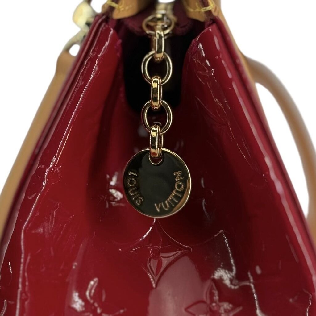 Louis Vuitton Brea Vernis Red Patent Leather Top Handled Satchel with Shoulder Strap
