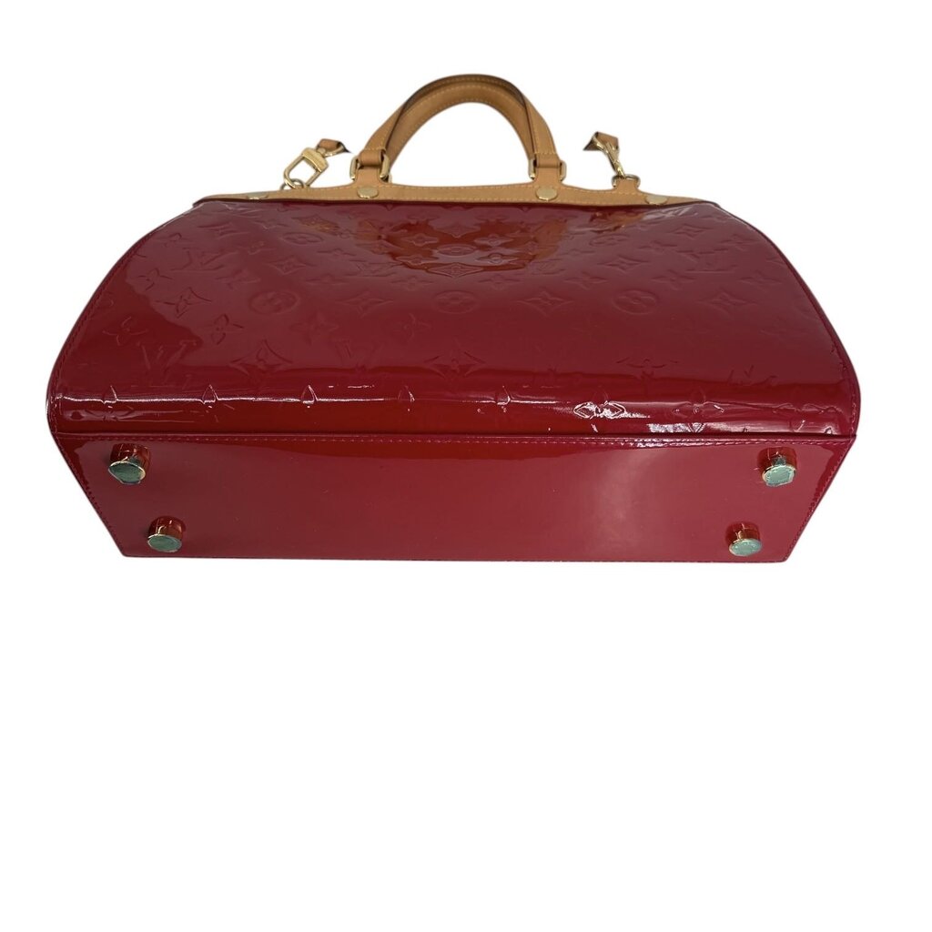 Louis Vuitton Brea Vernis Red Patent Leather Top Handled Satchel with Shoulder Strap